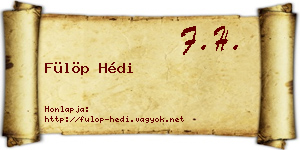 Fülöp Hédi névjegykártya